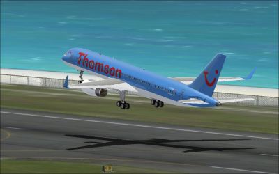 First Choice Boeing 757 taking off.