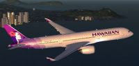 Hawaiian Airbus A350-800 XWB in flight.