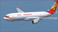 Hong Kong Airlines Airbus A330-200F in flight.