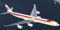 Iberia Airbus A340-642 in flight.