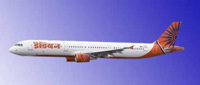 Indian Airlines Airbus A321 in flight.