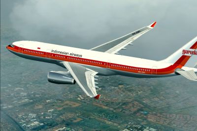 (After) Indonesian Airways Airbus A330-200 in flight.