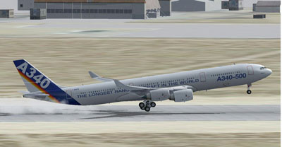 The A340 taking off