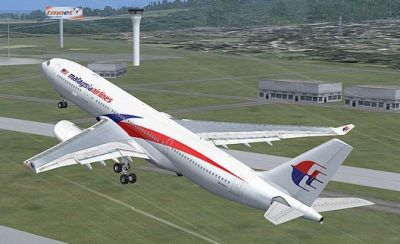 Malaysia Airlines Airbus A330-200 taking off.