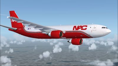 Northern Air Cargo A300-600F in flight.