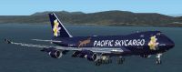 Pacific Skycargo Boeing 747-400F shortly after take-off.