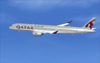 Qatar Airbus A350-1000 XWB in flight.