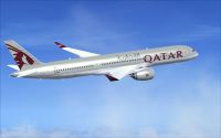 Qatar Airbus A350-900 XWB in flight.