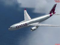 Qatar Airways Airbus A330-200 in flight.