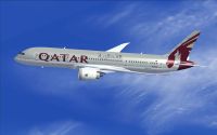 Qatar Boeing 787-8 in flight.