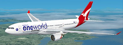 Quantas Airbus A330-200 in "OneWorld" livery