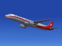 Shanghai Airlines Airbus A321-231 in flight.