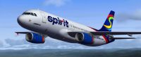 Spirit Airlines Airbus A320 in flight.