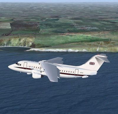 Swiss British Aerospace 146-100 in flight.