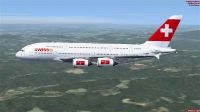 Swiss International Airlines Airbus A380-800 in flight.