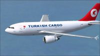 Turkish Cargo Airbus A310-304F in flight.