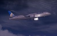 United Airlines Boeing 787-8 in flight.
