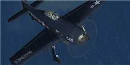 Screenshot of Grumman Bearcat F8F in flight.