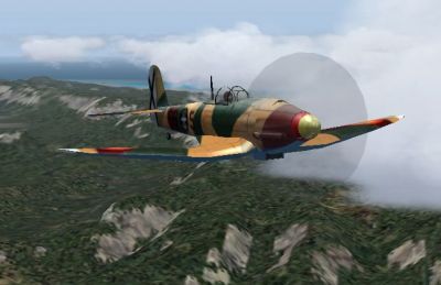 Screenshot of Heinkel He112b in flight.