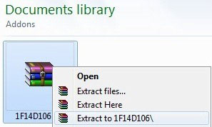 Extracting an archive with WinRAR.