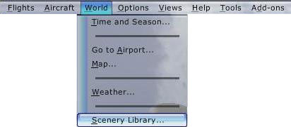 In-Flight scenery menu.
