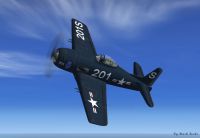 Screenshot of F-8 Bearcat N7825C in flight.