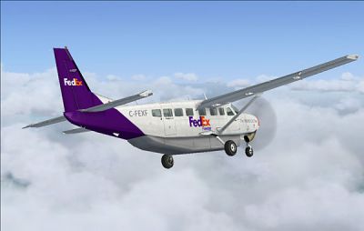 Screenshot of FedEx Feeder Cessna C208 Grand Caravan in flight.