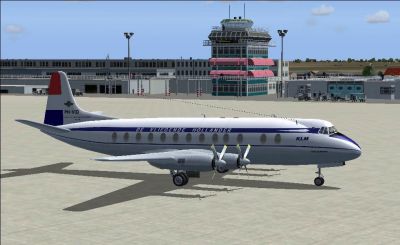 Screenshot of KLM Vickers Viscount 803 on the ground.