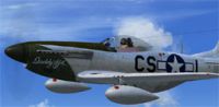 Screenshot of P-51D Mustang 'Daddy's Girl' in flight.