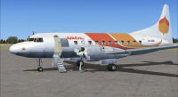 Screenshot of Orange Aspen Convair 580 on the ground (left side).