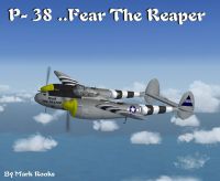 Screenshot of P-38 Lightning "Fear The Reaper" in flight.