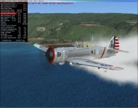 Screenshot of P36 in flight with real engine effects.