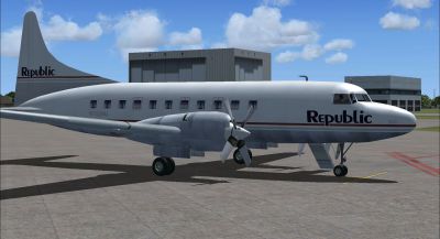 Screenshot of Republic Convair 580 on the ground.
