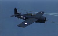 Screenshot of Royal Navy Wildcat V in flight over the Indian Ocean.