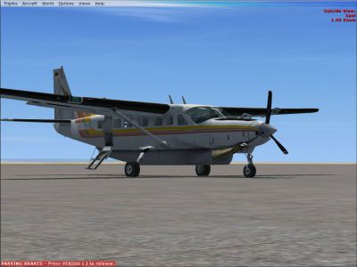 Screenshot of Rutaca Cessna 208B on the ground.