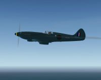 Screenshot of Spitfire MK19 Seagreen in flight.