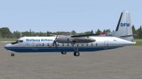 Screenshot of Stellweg Airlines Fokker F-27 DF-WFS on the ground.