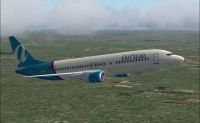 Screenshot of AirTran Boeing 737-400 in flight.