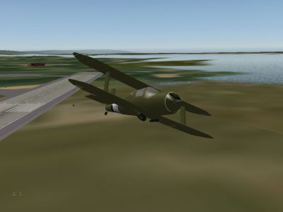 Screenshot of Beech UC-43 Traveler in flight.