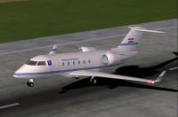 Screenshot of Canadair Bombardier CL-604 taking off from runway.