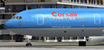 Screenshot of Corsair Boeing 767-300 on the ground.