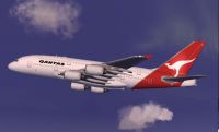 Screenshot of Qantas Airbus A380 in flight.
