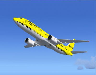 Screenshot of Hapag Lloyd Express Boeing 737 in flight.