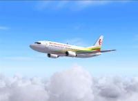 Screenshot of Lithuanian Airlines Boeing 737-300 in flight.