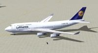 Screenshot of Lufthansa Boeing 747-400 D-ABVC on the ground.
