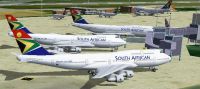 Screenshot of South African Airways Boeing's on the ground.