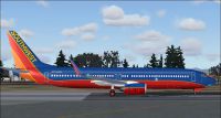 Screenshot of Southwest Airlines Boeing 737-700 on the ground.