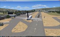 Plane om landing approach at Toncontin International.