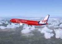 Screenshot of Virgin Blue Boeing 737-800 in flight.