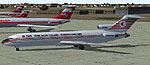 Screenshot of 1980's Turkish Airlines Boeing 727-200 on the ground.